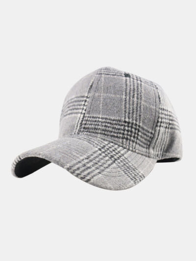 Plaid Adjustable Cotton Baseball Cap - Munsieur