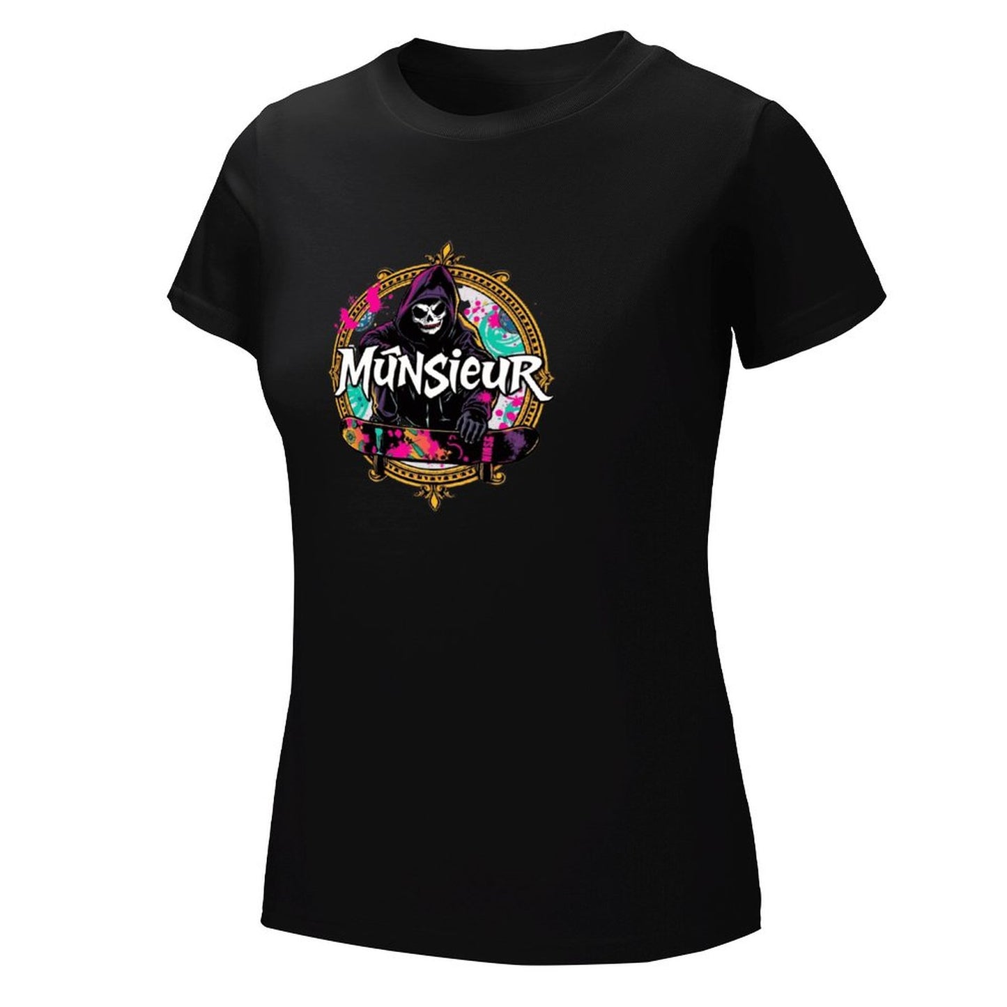 Women's T-shirt Munsieur Brand Streetwear Skater Design Skateboarding