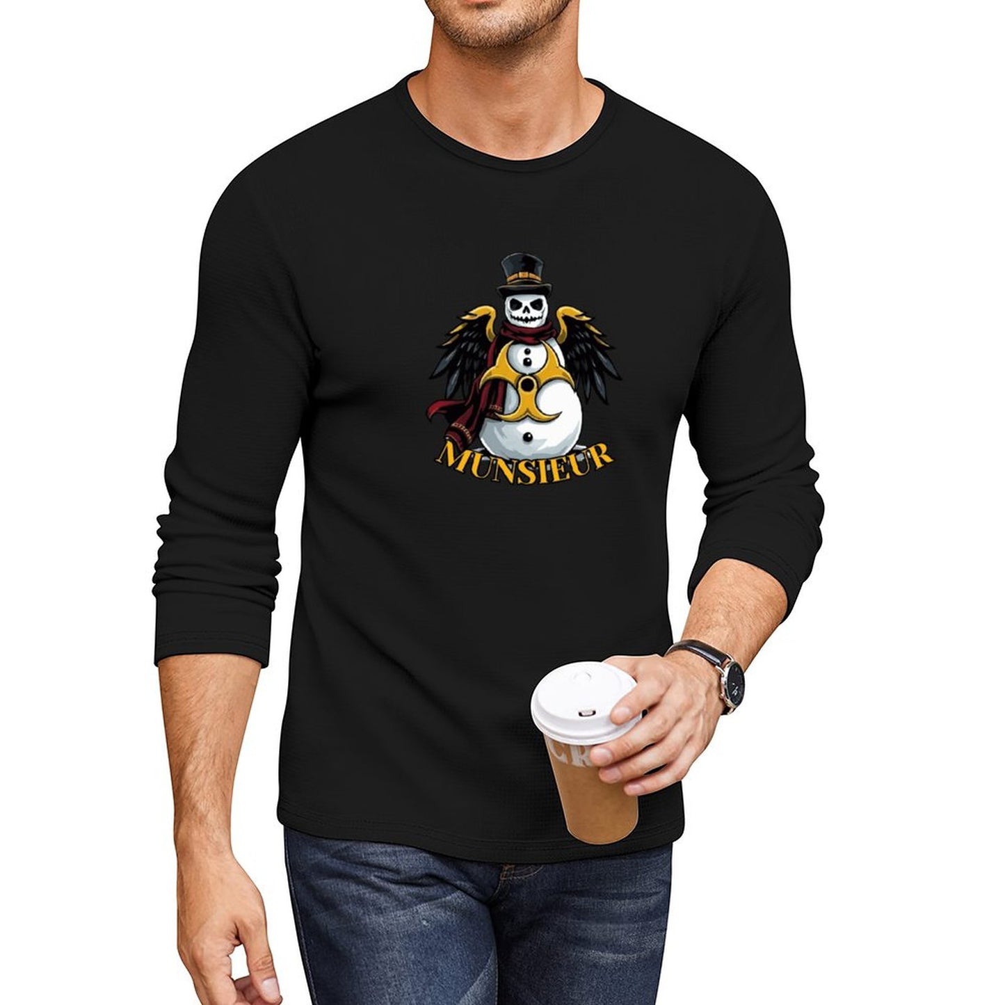 Men's Munsieur Crewneck Long Sleeve Tee "Atomic Snow"