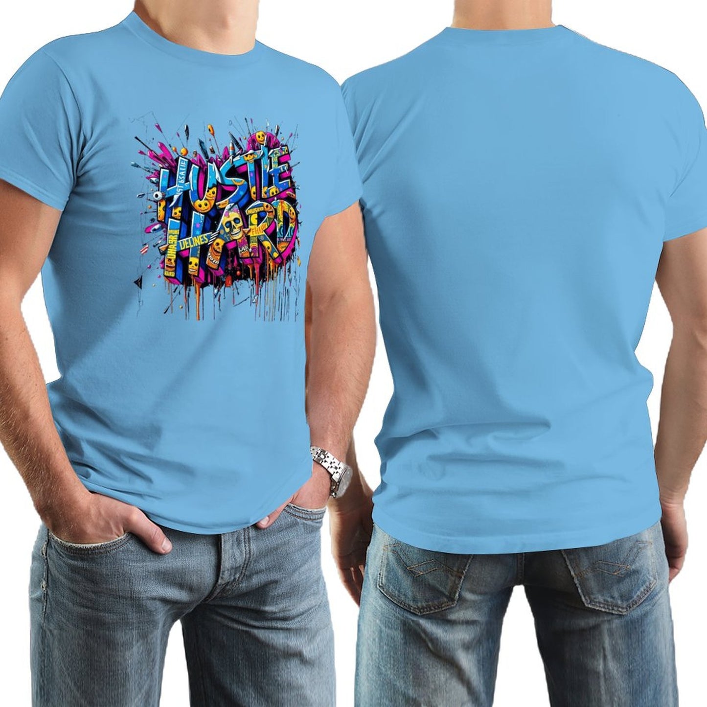Men's Tee "Hustle Hard" Streetwear Design