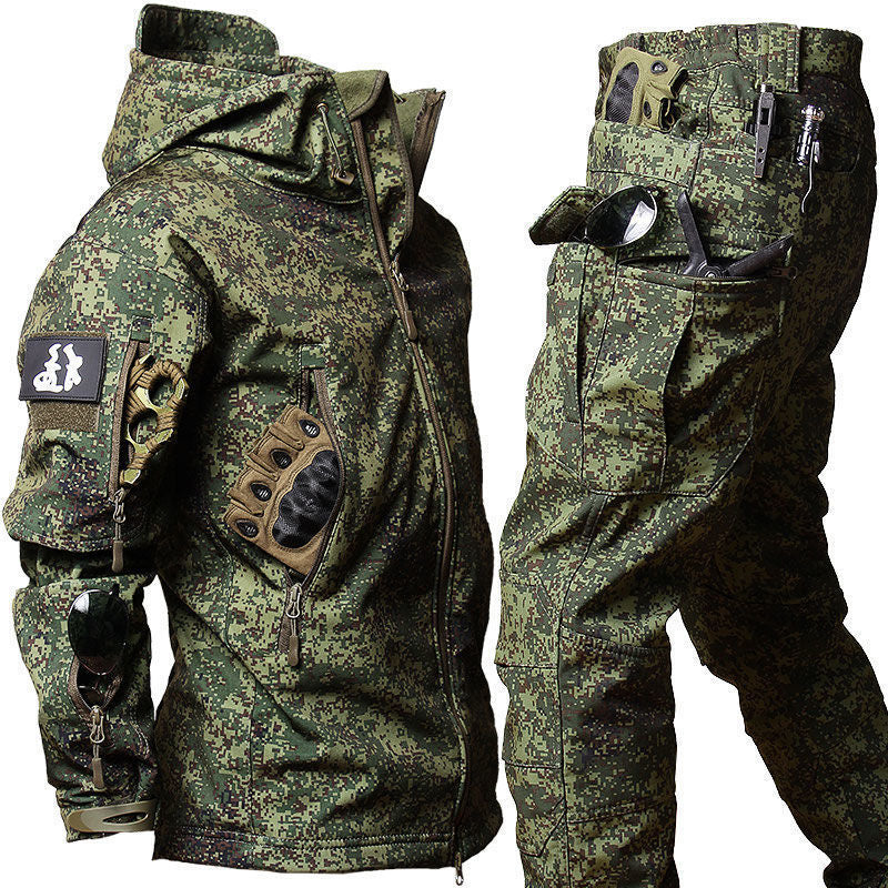 Winter Men's Camouflage Coat Set Workwear And Assault
