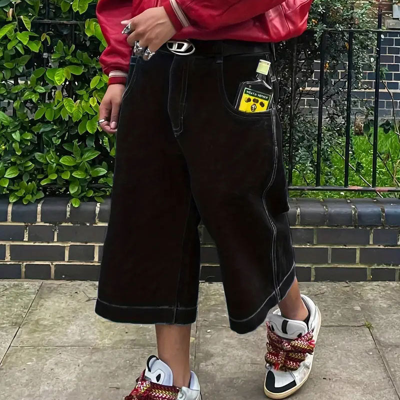 Men's Loose Hip Hop Seven Points Denim Shorts