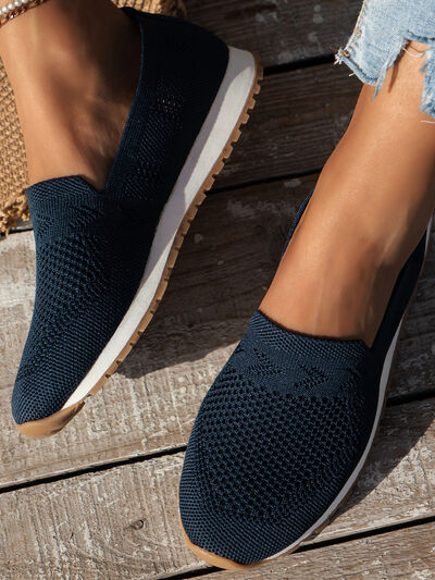 Mesh Round Toe Flat Slip-Ons - Munsieur