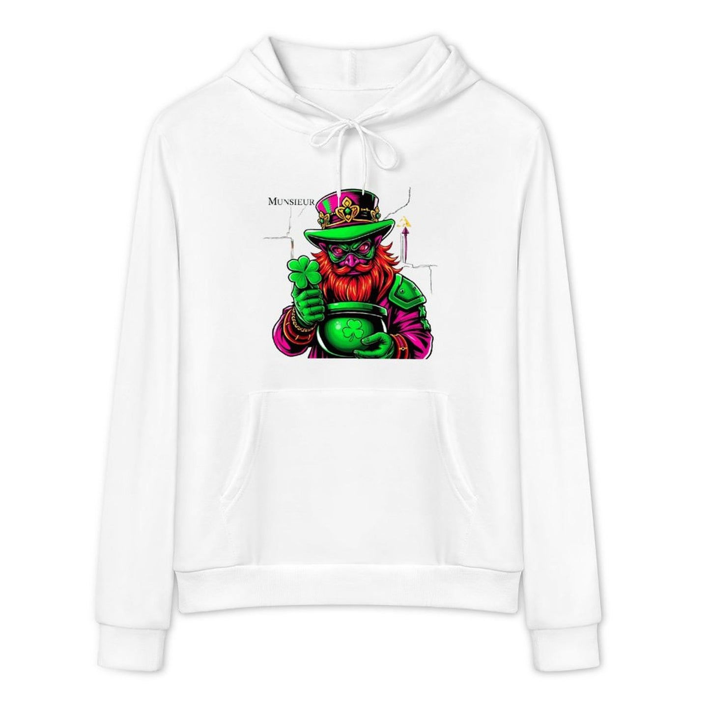 St. Patrick's Day Collection Munsieur Cotton Women's Leprechaun Mafia Boss "Uncle Ron" Sweater with Pocket