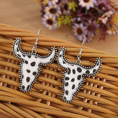 Alloy Animal Print Cow Head Earrings - Munsieur