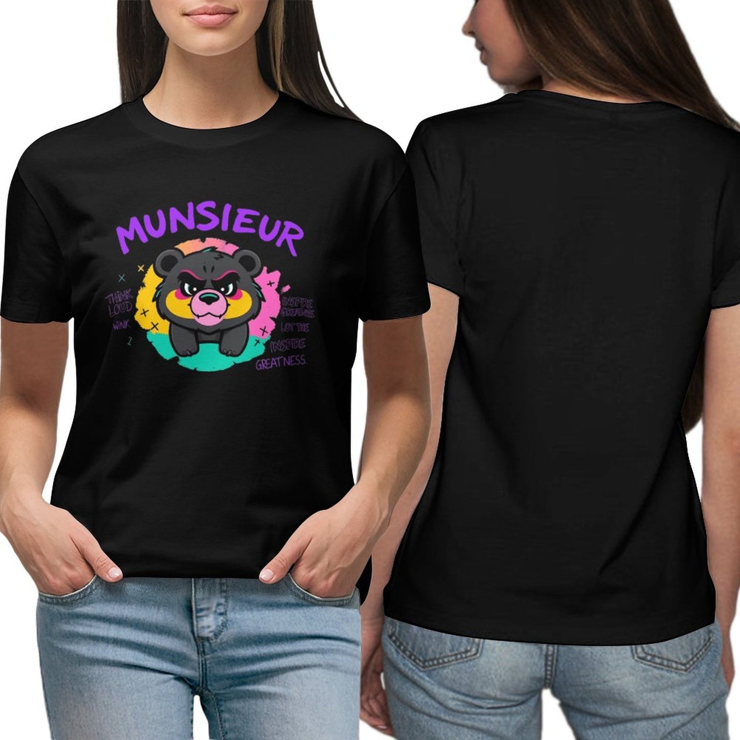 Women's Munsieur T-shirt "Think Loud" Teddy Bear T-shirt
