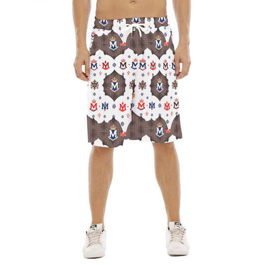 Munsieur luxury streetwear shorts for men featuring multicolor pattern and drawstring waist
