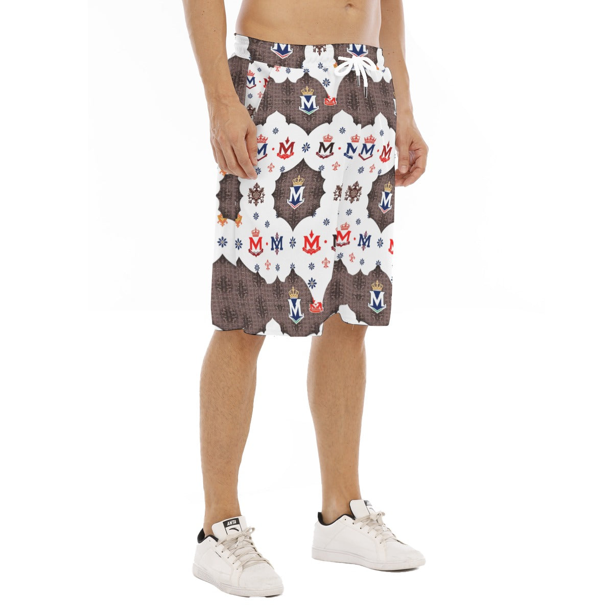 Munsieur luxury streetwear shorts for men with bold patterned design and drawstring waist