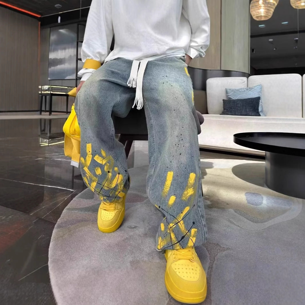 Men's Casual Pants Hand-painted