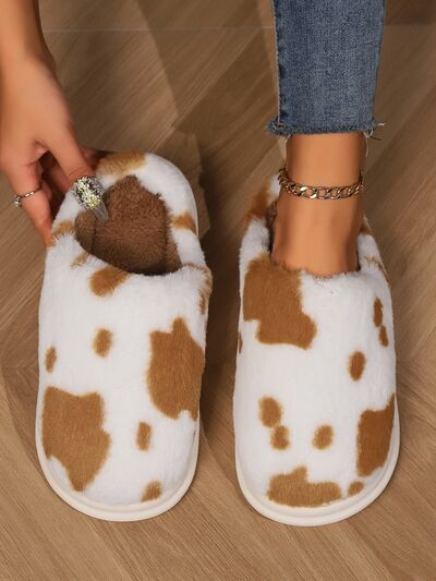 Animal Print Faux Fur Slippers - Munsieur