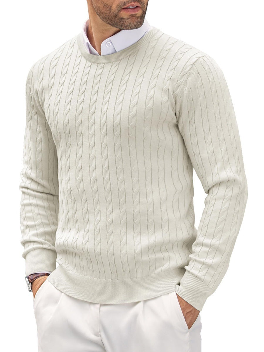 Men's Round Knitted Hoodie Twisted Flower Slim Fit - Munsieur