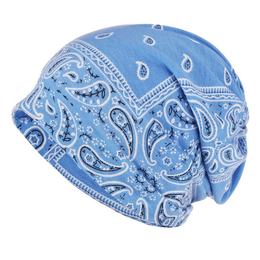 Bandanna Print Soft, Thin Cotton Men And Women Printed Paisley Pattern Fashion Sleeve Hat