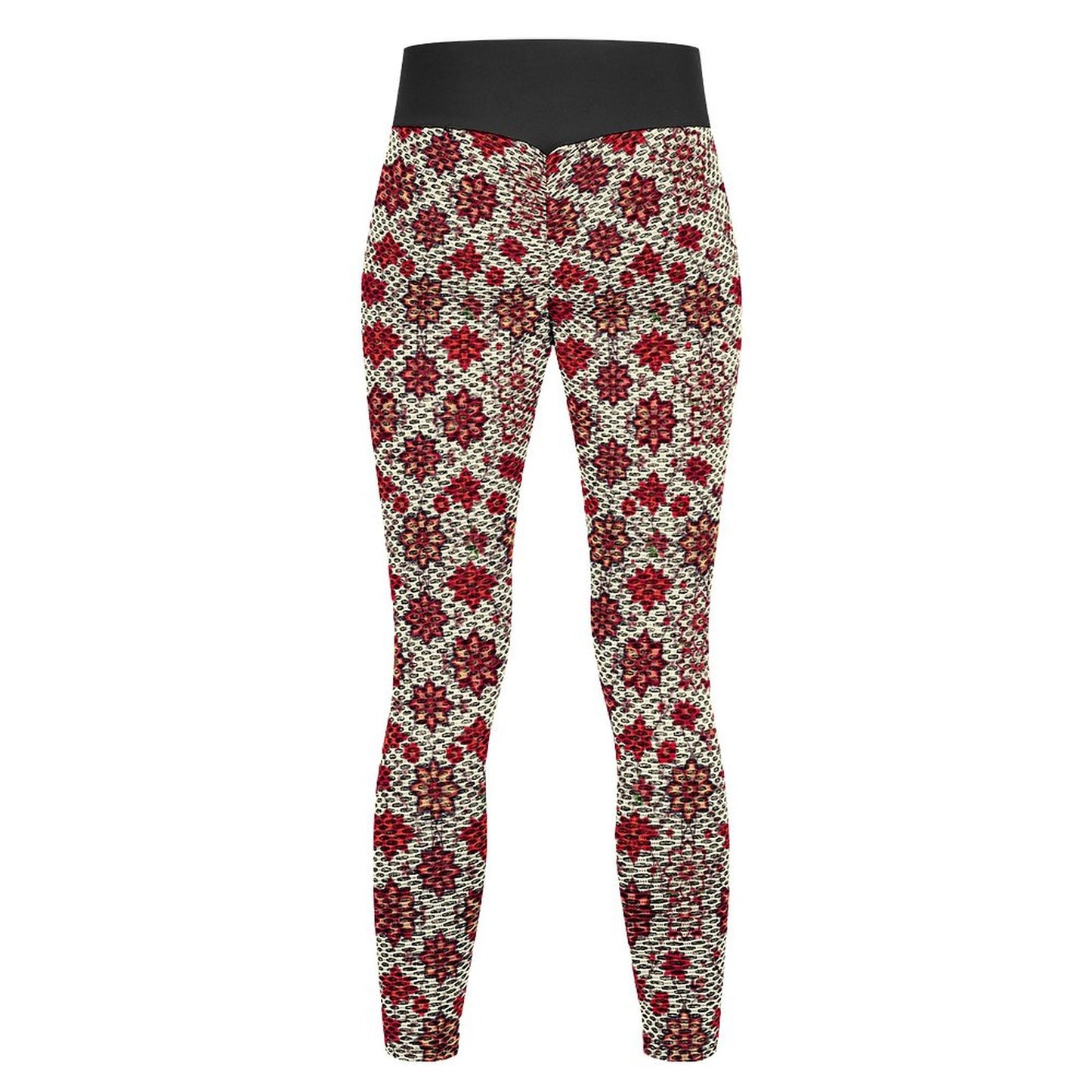 Custom Printed Honeycomb Textured Yoga Leggings for Women