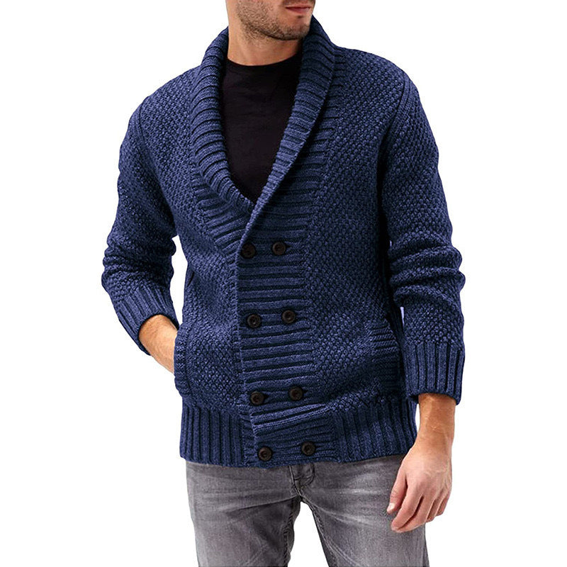 Fashion Simple Solid Color Men's Comfortable Long Sleeve Cardigan Lapel Hoodie
