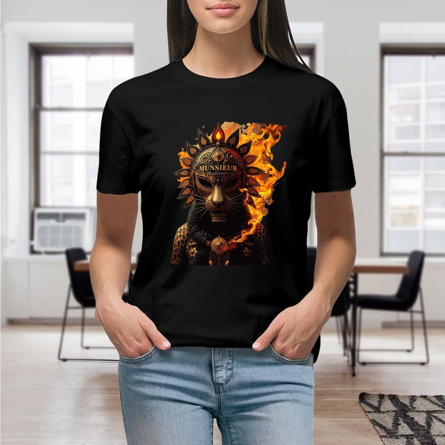 Lost Tribe of Munsieur T-Shirt for Women "Lioness" (High Definition & Front Printing)
