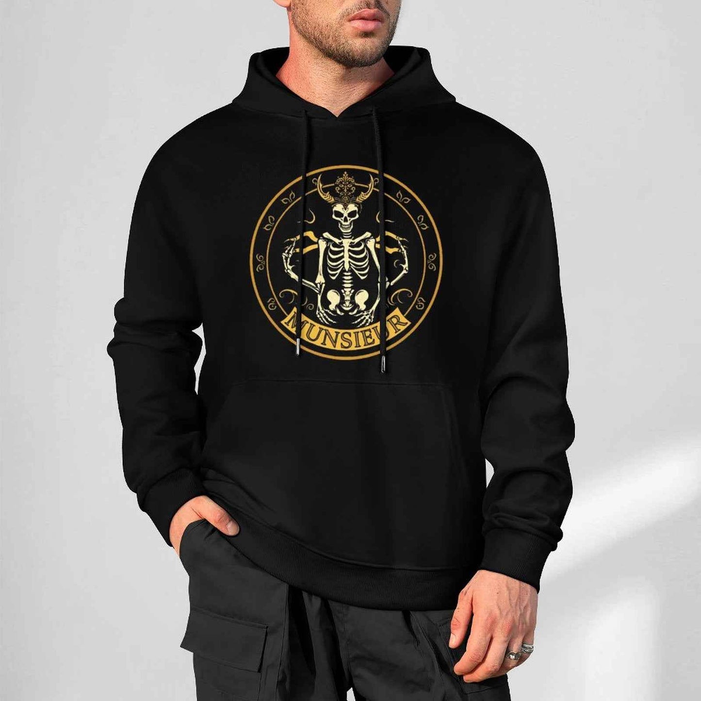 Munsieur Shadow Reaper: Luxe Skull Hoodie for Men - Munsieur