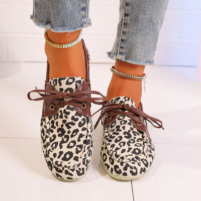 Lace Up Leopard Slip-Ons - Munsieur