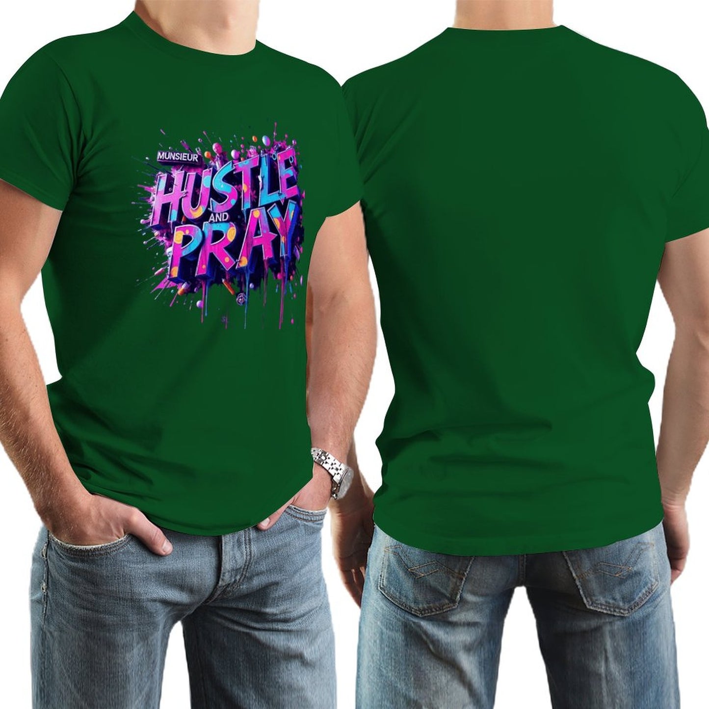 Munsieur Men's Tee "Hustle and Pray"