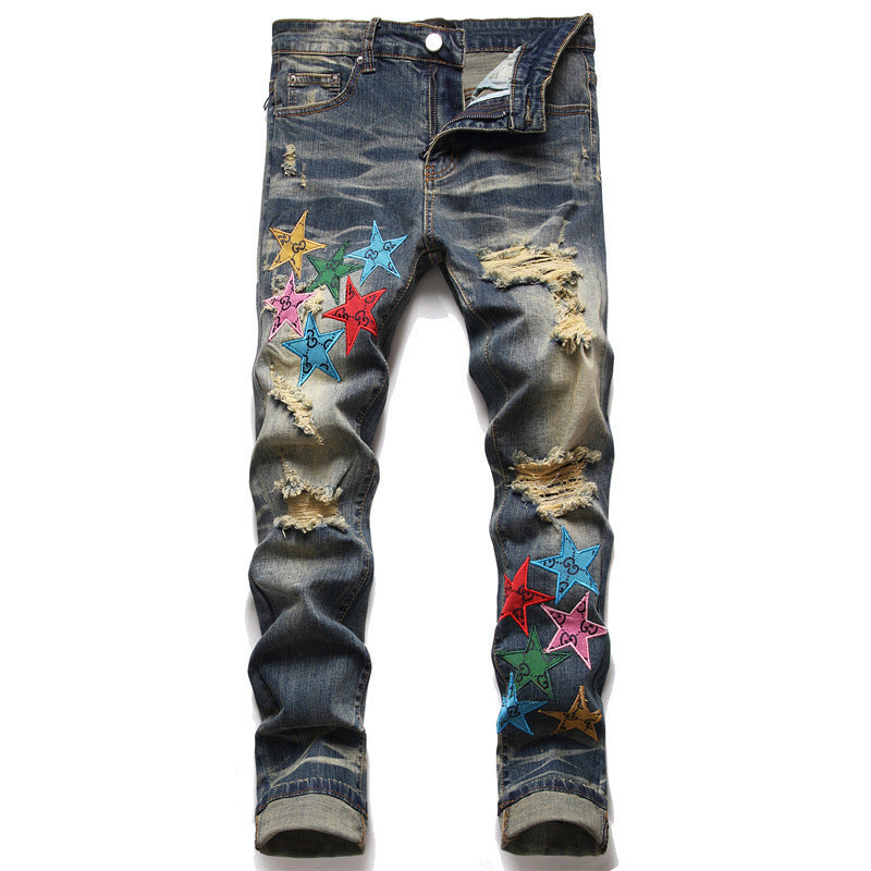 Men's Designer Fashion Elastic Slim Fit Skinny Pants