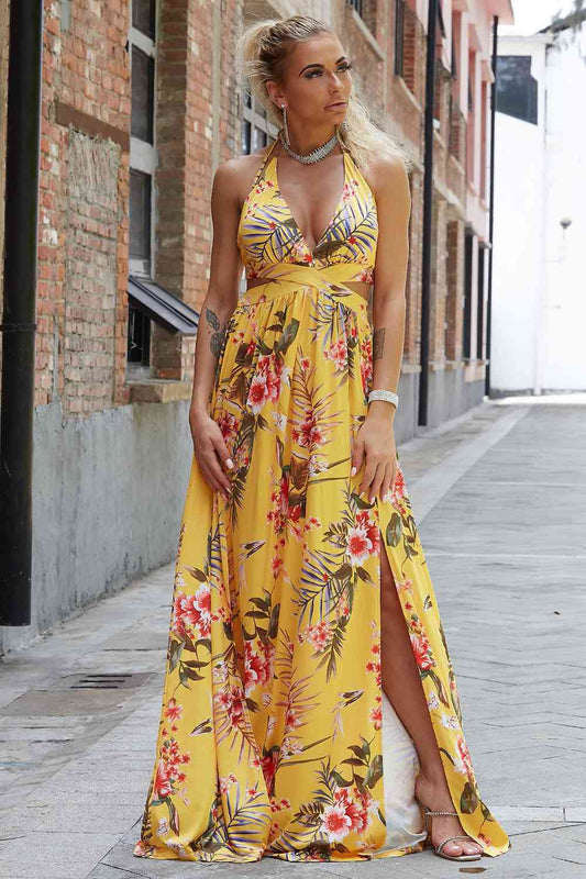 Halter Neck Split Dress - Munsieur