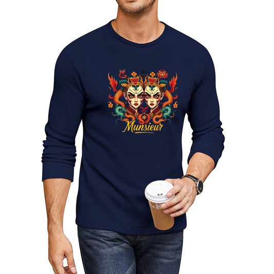 Munsieur Long Sleeve Tee for Men: Perfect for Layering and Standalone Wear - Munsieur