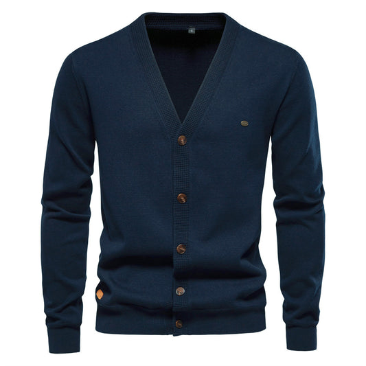 Men's Cardigan Hoodie High Quality Business Pure Color Knitwear - Munsieur