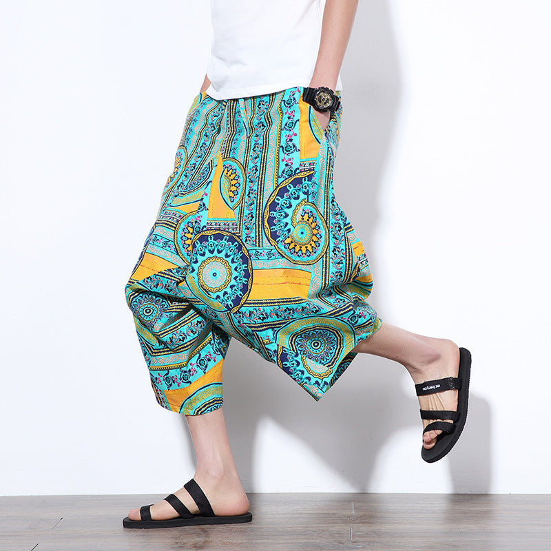 Men's Harem Low-end Shorts Chinese Ethnic Style Plus Size
