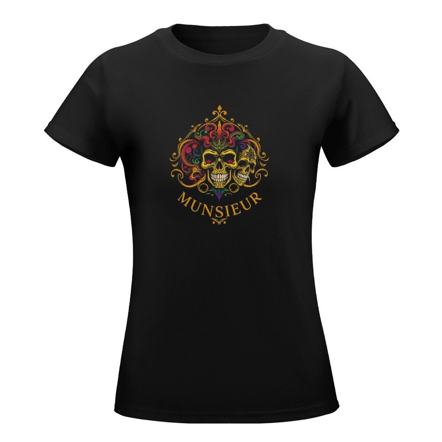 Munsieur Women's T-shirt "Mardi Gras" Designer Streetwear for Her Embroidered