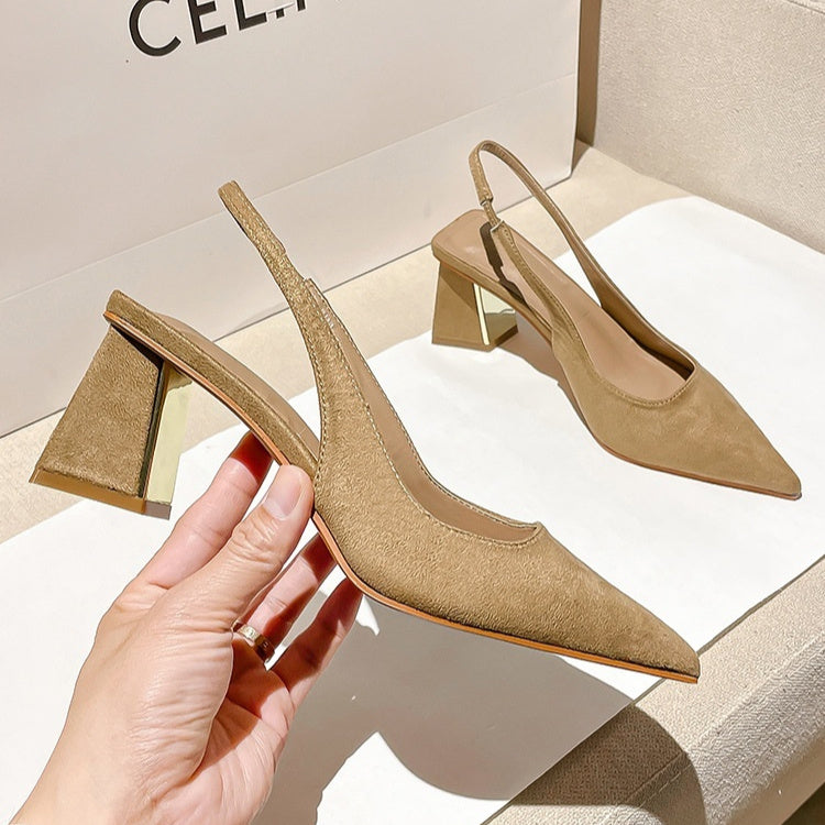 Women's Pointed-toe Skinny Suede High Heel Pumps