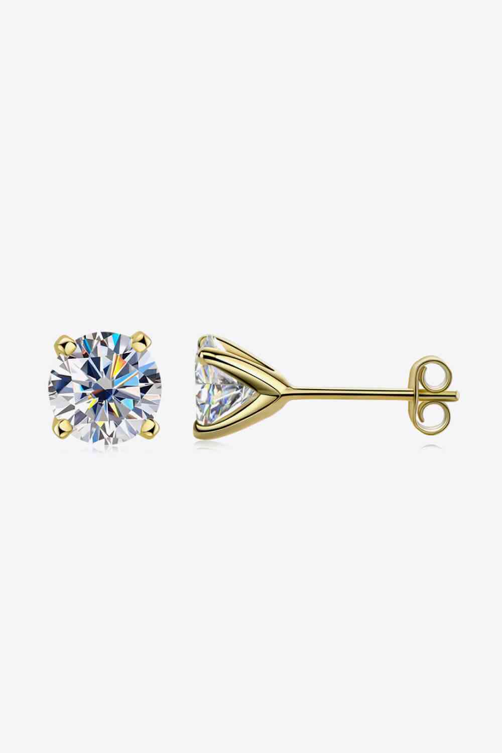 925 Sterling Silver 1 Carat Moissanite 4-Prong Stud Earrings - Munsieur