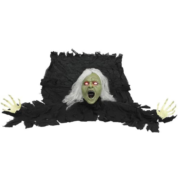 72 Life Size Halloween Animated Crawling Zombie With Glowing LED Eyes, Battery Operated, Indoor Outdoor Props