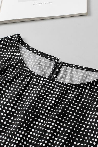 Printed Short Puff Sleeve Blouse - Munsieur