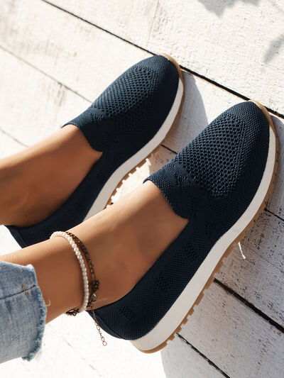 Mesh Round Toe Flat Slip-Ons - Munsieur