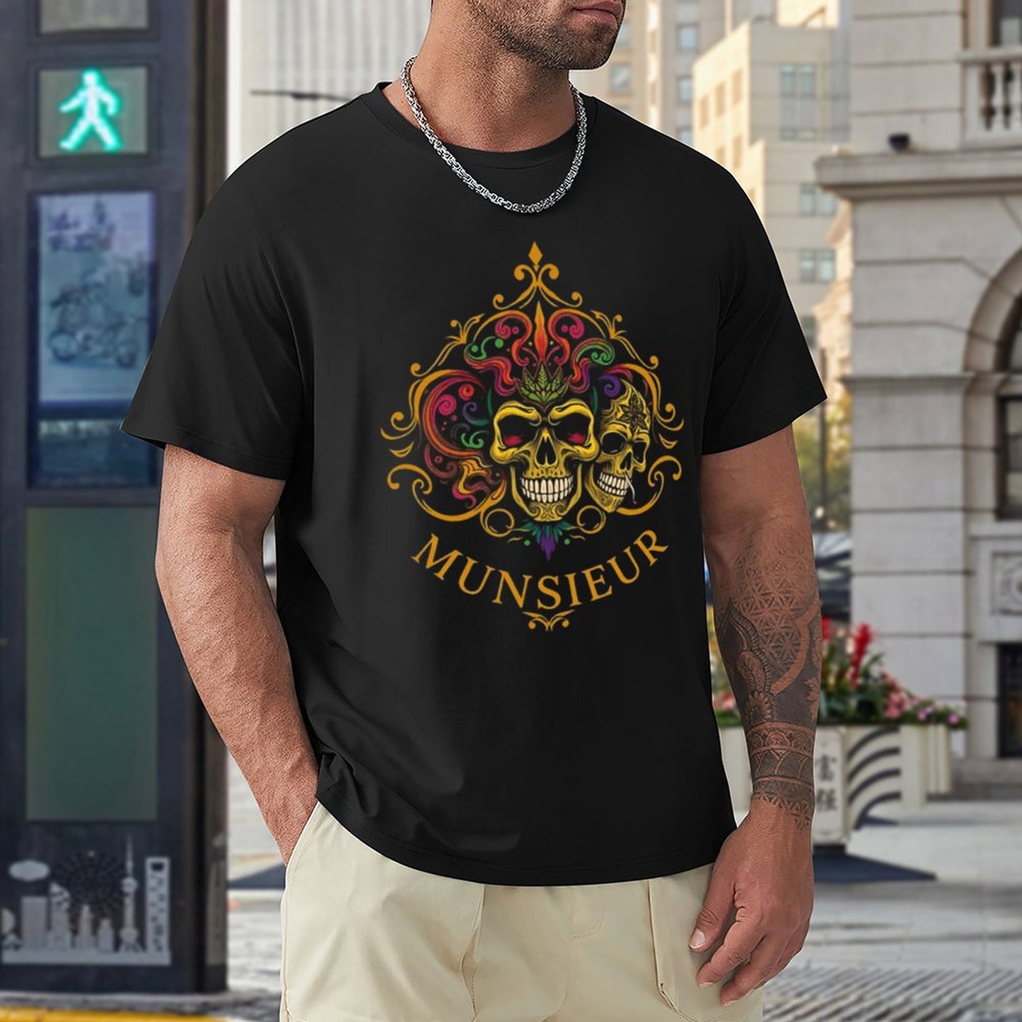 Men's Munsieur Brand Tee "Mardi Gras" Streetwear Design