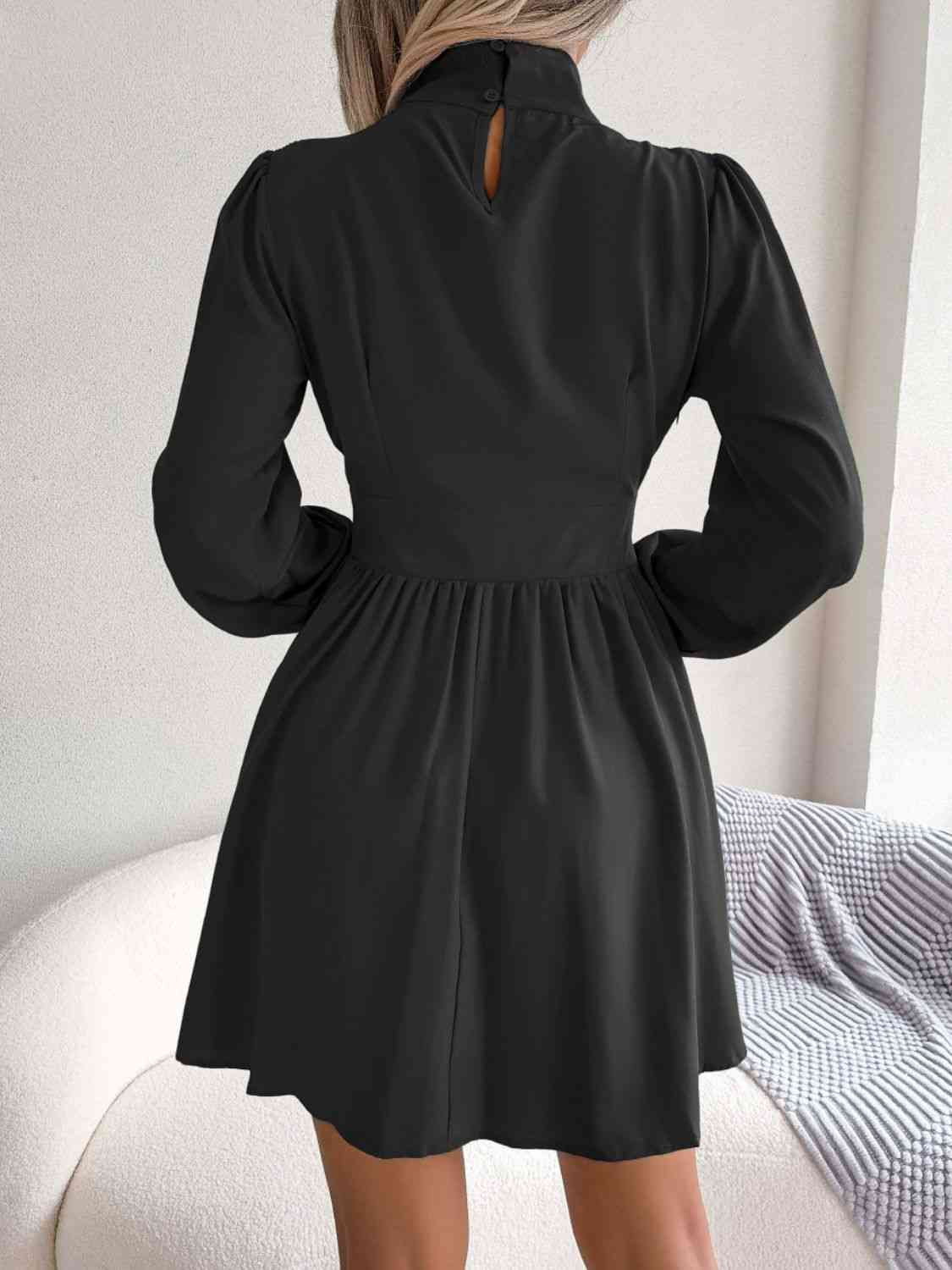 Cutout Turtle A-Line Mini Dress - Munsieur