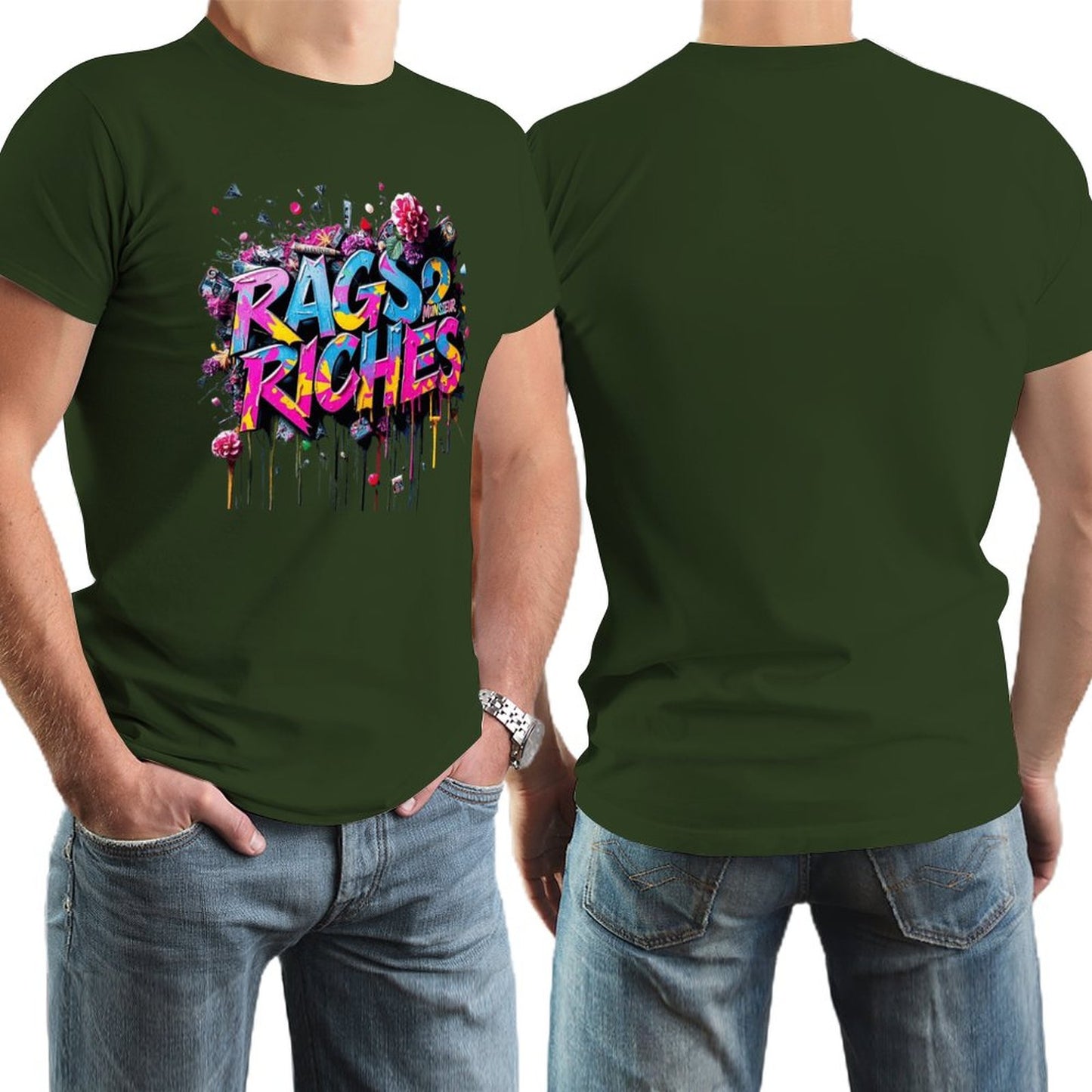 Men's Tee Munsieur Original Design "Rags2Riches" Streetwear Design