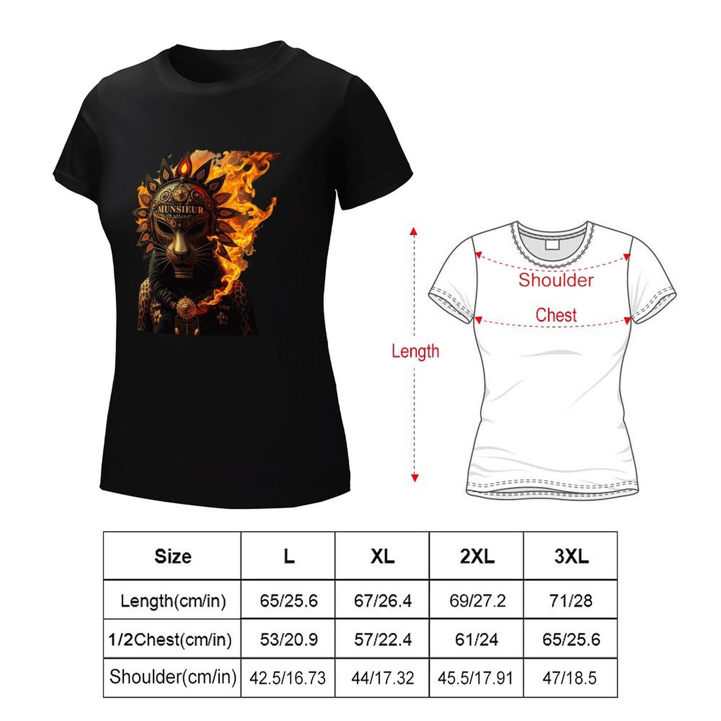 Lost Tribe of Munsieur T-Shirt for Women "Lioness" (High Definition & Front Printing)