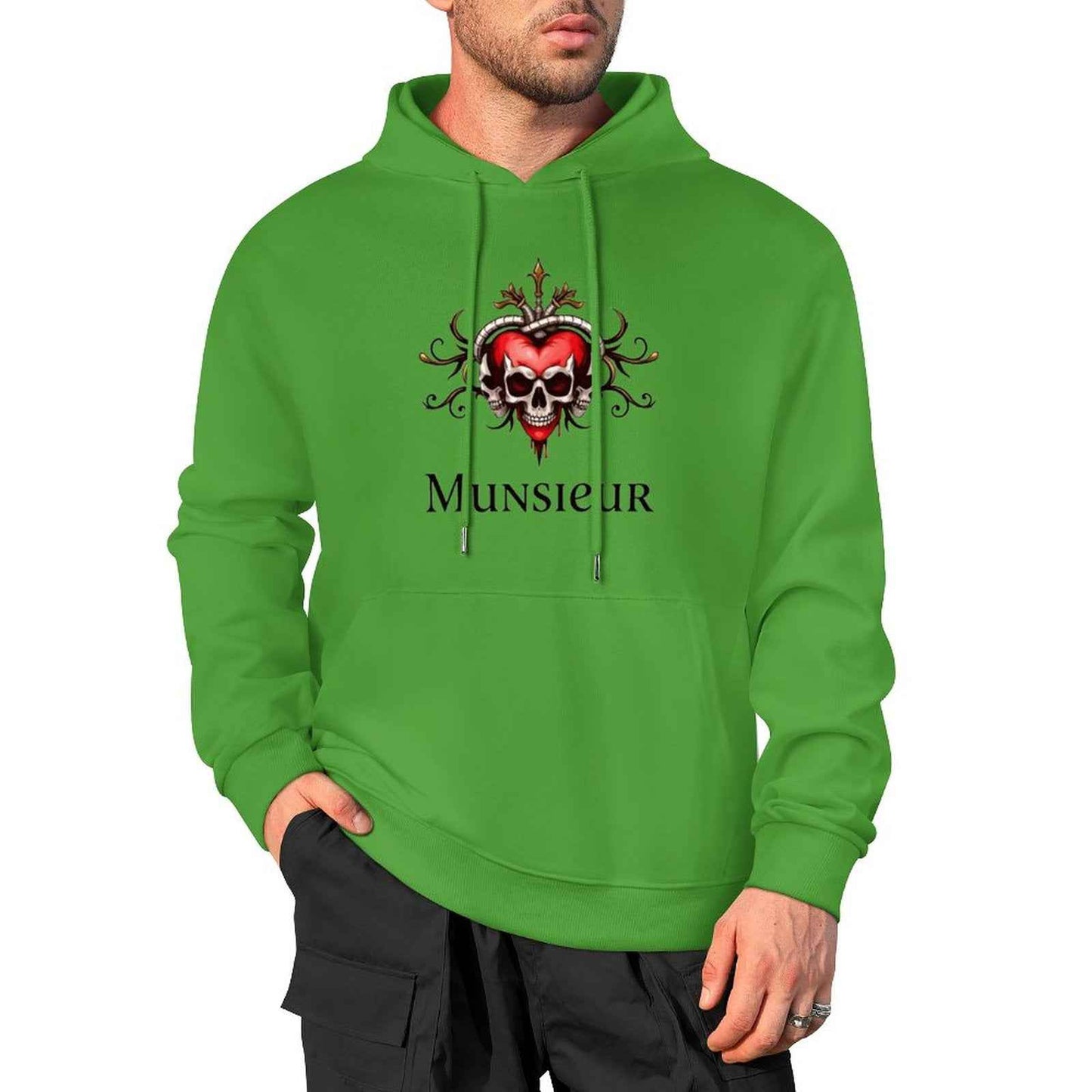 Munsieur Deadly Love: Skull Hoodie for Men - Munsieur