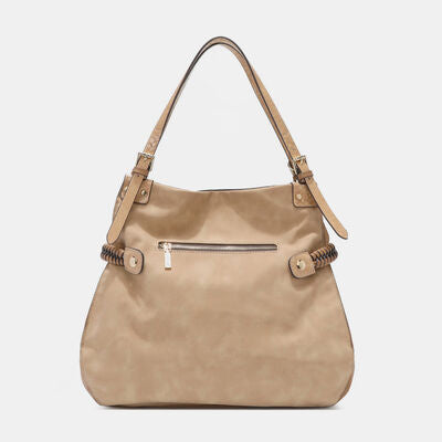 Nicole Lee USA Side Braided Tassel Inlaid Rhinestone Embroidery Hobo Bag - Munsieur