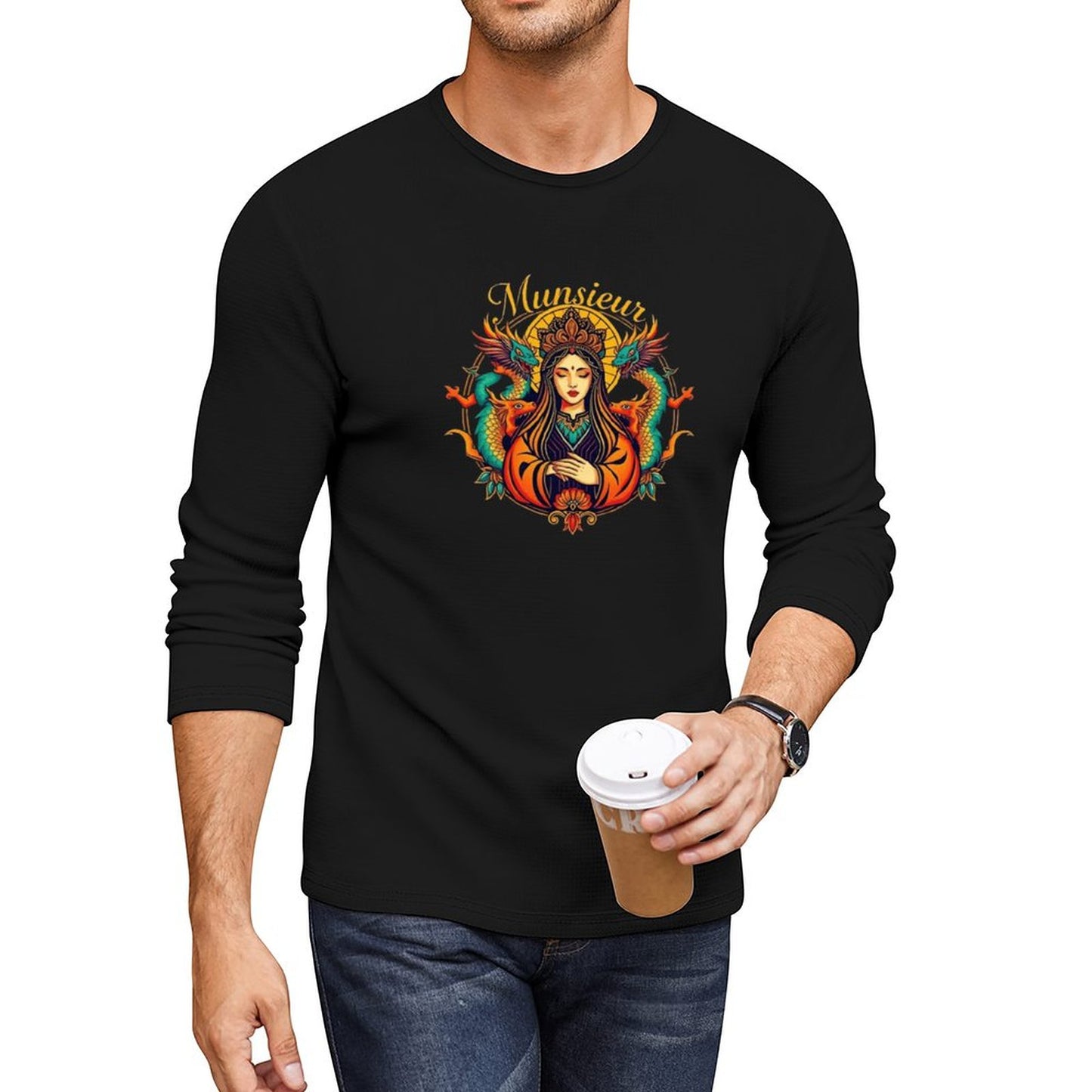 Munsieur Long Sleeve Tee for Men: Simple Yet Bold, Always On Point - Munsieur