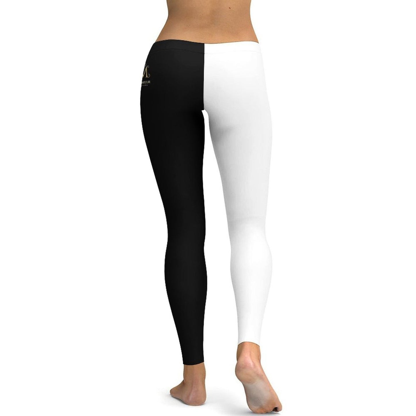 Stylish black and white comfortable leggings for urban fashion with a sleek design