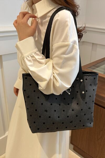 Bow Trim Polyester Tote Bag - Munsieur