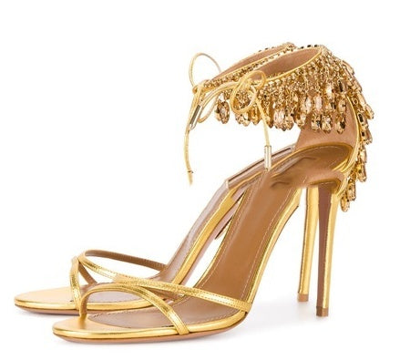 Women's Rhinestone High-Heels With Buckle