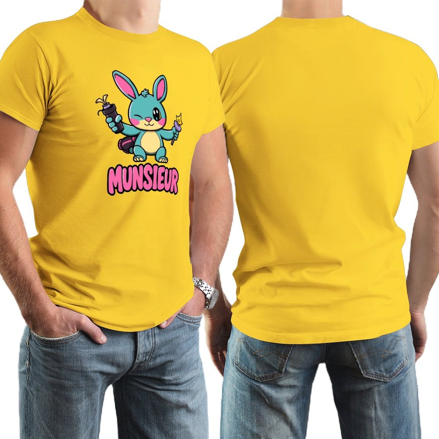 Munsieur Men's Tee Easter Bunny Collection "Blaze" Designer Tee for Easter