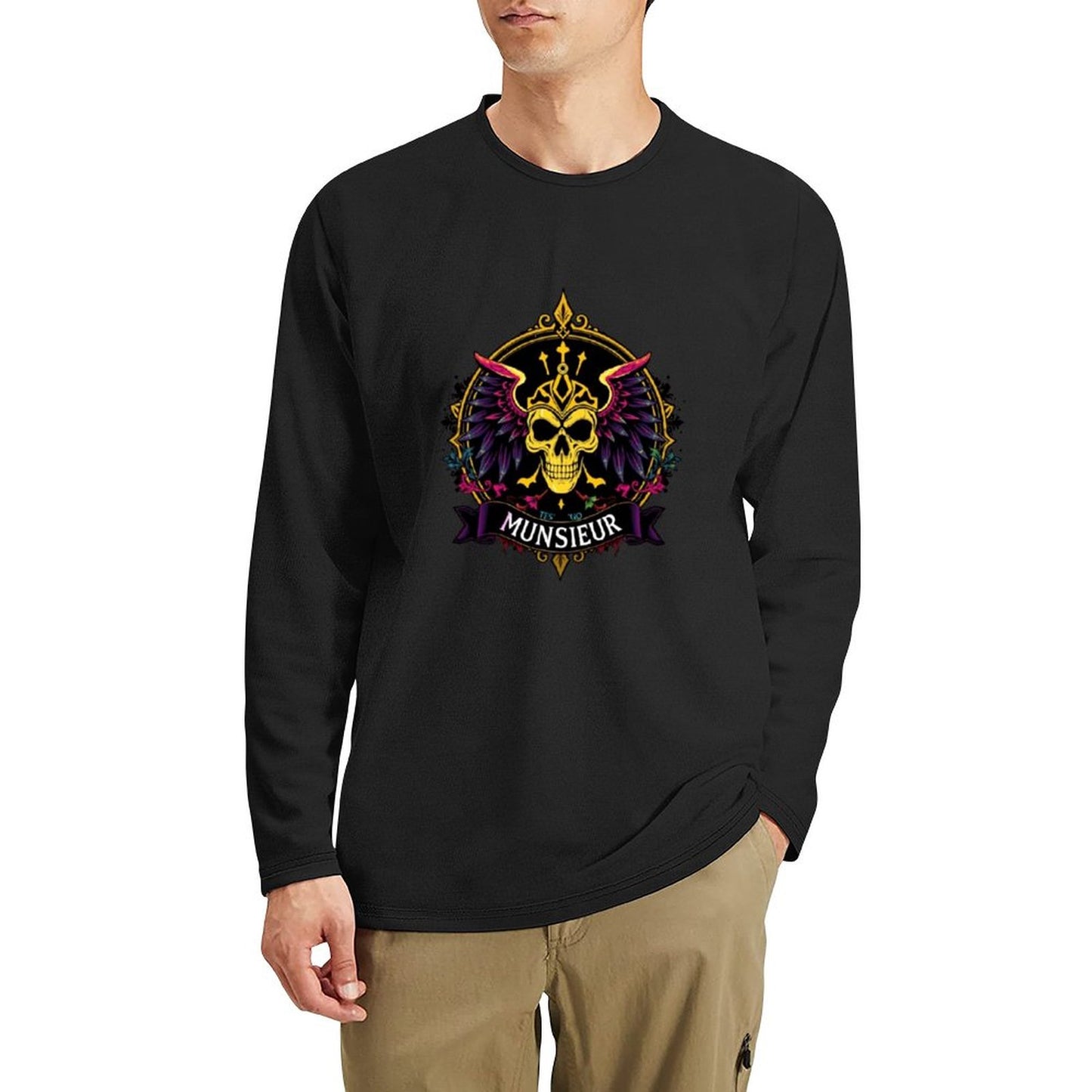 Munsieur Long Sleeve Tee for Men: Ultra-Soft Fabric for All-Day Wear - Munsieur
