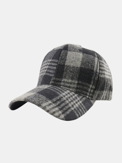 Plaid Adjustable Cotton Baseball Cap - Munsieur