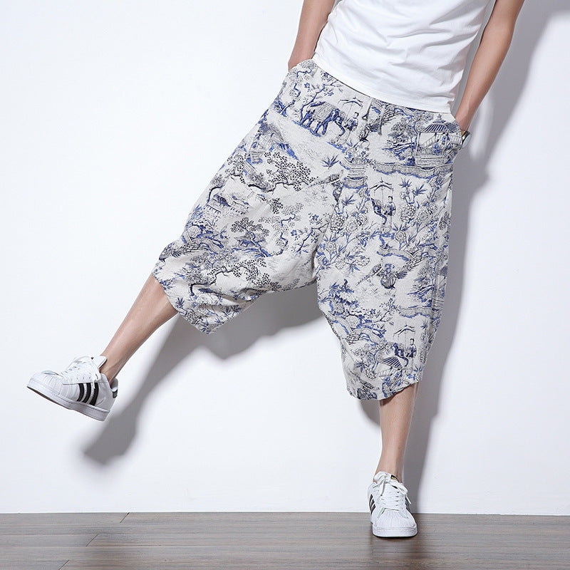 Men's Harem Low-end Shorts Chinese Ethnic Style Plus Size