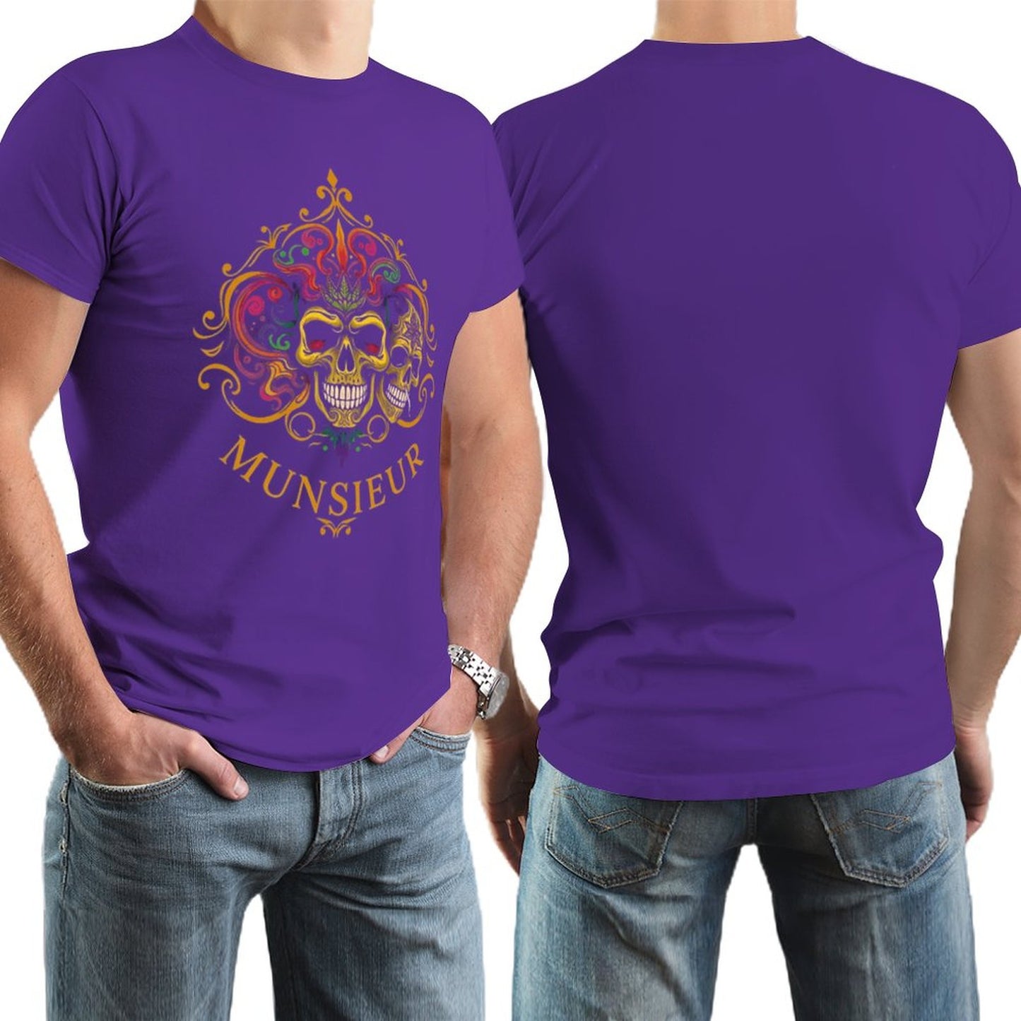 Men's Munsieur Brand Tee "Mardi Gras" Streetwear Design