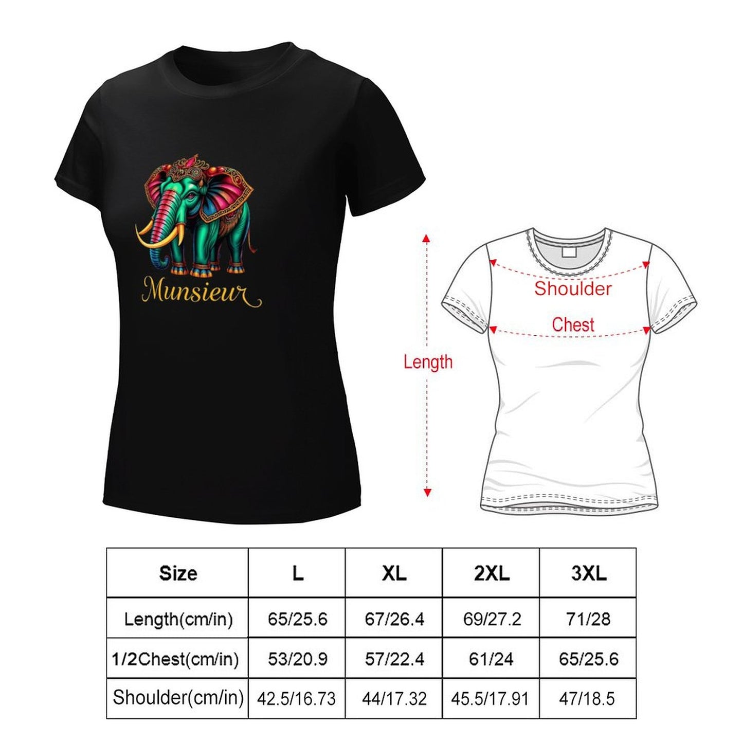 Munsieur T-Shirts for Women "Belaphant" Streetwear Design