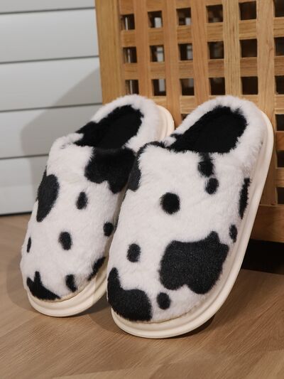 Animal Print Faux Fur Slippers - Munsieur